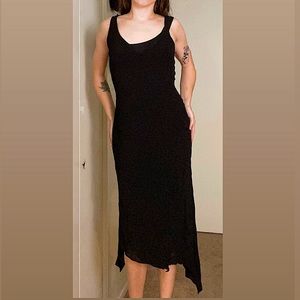 Vintage Ghost London Embroidered Maxi Gown - Black